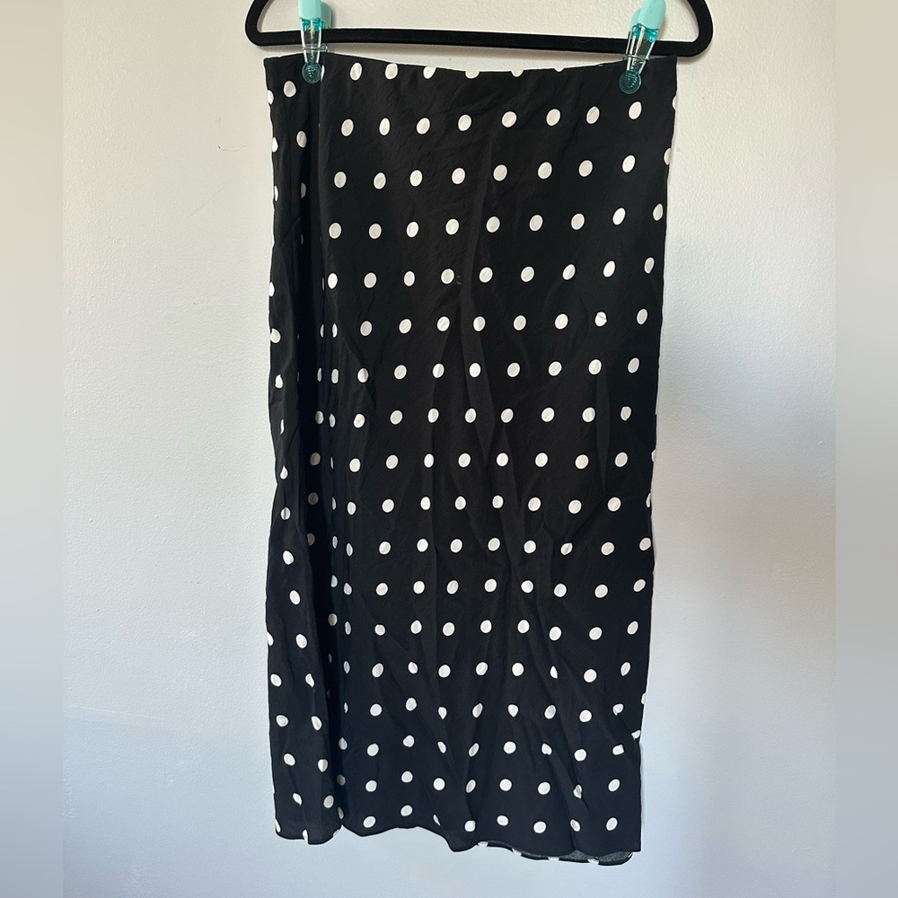 Madewell Black and White Polka Dot Skirt